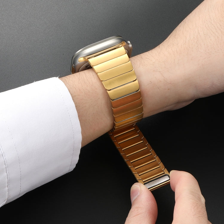 For Apple Watch Series 7 45mm Single Bead Magnetic Stainless Steel Watch Band(Gold) - free shipping - PMc TechLife - Order now!