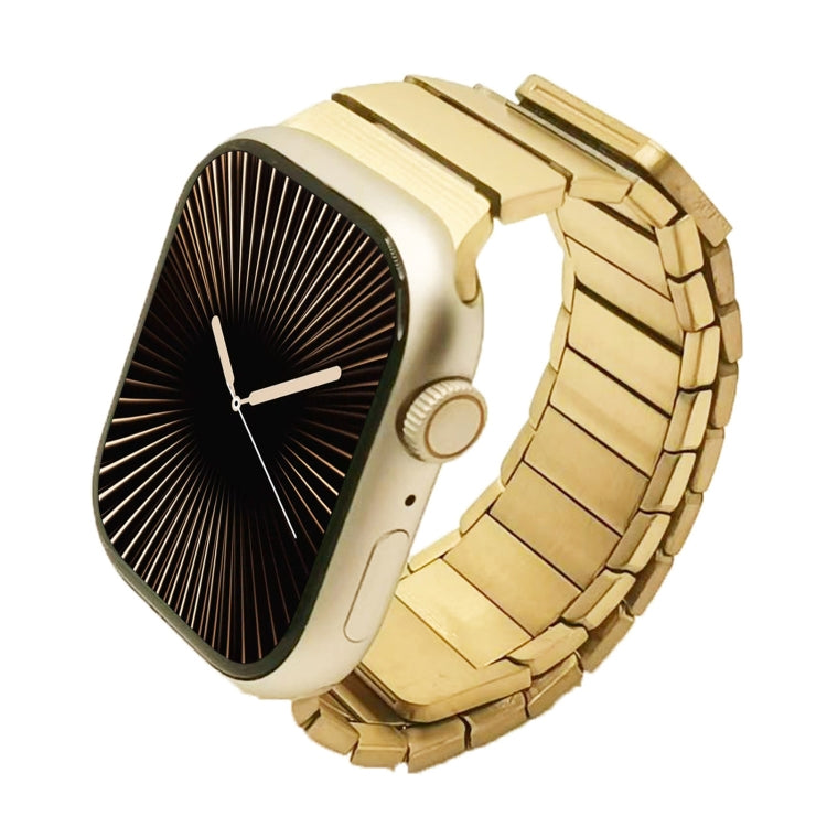 For Apple Watch Series 10 42mm Single Bead Magnetic Stainless Steel Watch Band(Gold) - free shipping - PMc TechLife - Order now!