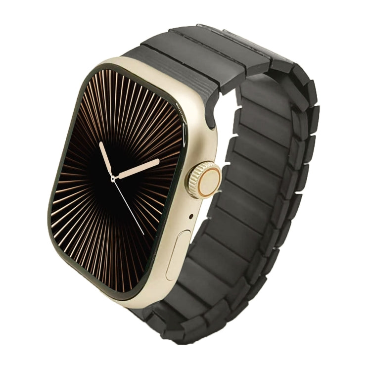 For Apple Watch Series 10 46mm Single Bead Magnetic Stainless Steel Watch Band(Black) - Watch Bands by PMc TechLife | Online Shopping South Africa | PMc TechLife | Buy Now Pay Later Mobicred