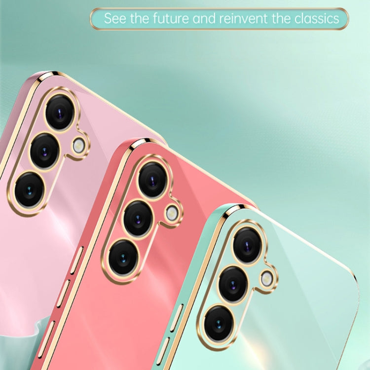 For Samsung Galaxy S25+ 5G XINLI Straight Edge 6D Electroplate TPU Phone Case(Mint Green) - free shipping - PMC Jewellery - Order now!