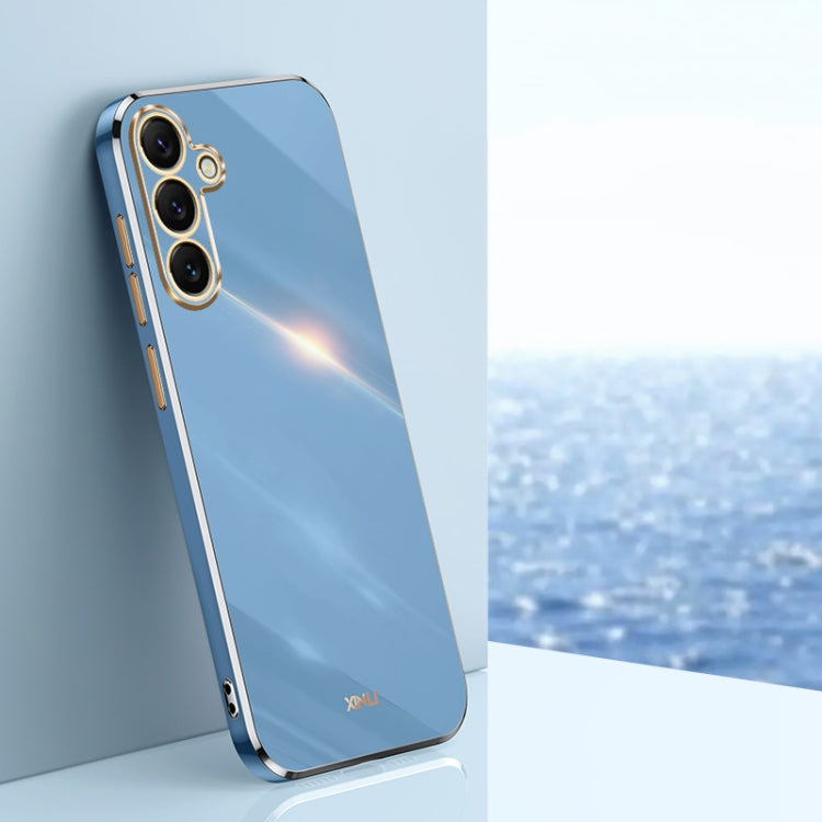 For Samsung Galaxy S25+ 5G XINLI Straight 6D Plating Gold Edge TPU Phone Case(Celestial Blue) - Galaxy S25+ 5G Cases by XINLI | Online Shopping South Africa | PMC Jewellery | Buy Now Pay Later Mobicred