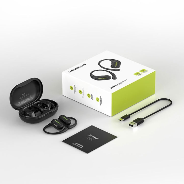 Langsdom TS19 Ear-mounted ENC Noise Reduction Wireless Bluetooth Earphone(Black Green) - free shipping - PMC Jewellery - Order now!