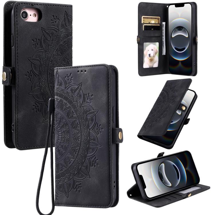 For iPhone 16e Skin Feel Totem Embossed Leather Phone Case(Black) - iPhone 16e Cases by PMC TechLife | Online Shopping South Africa | PMC TechLife | Buy Now Pay Later Mobicred