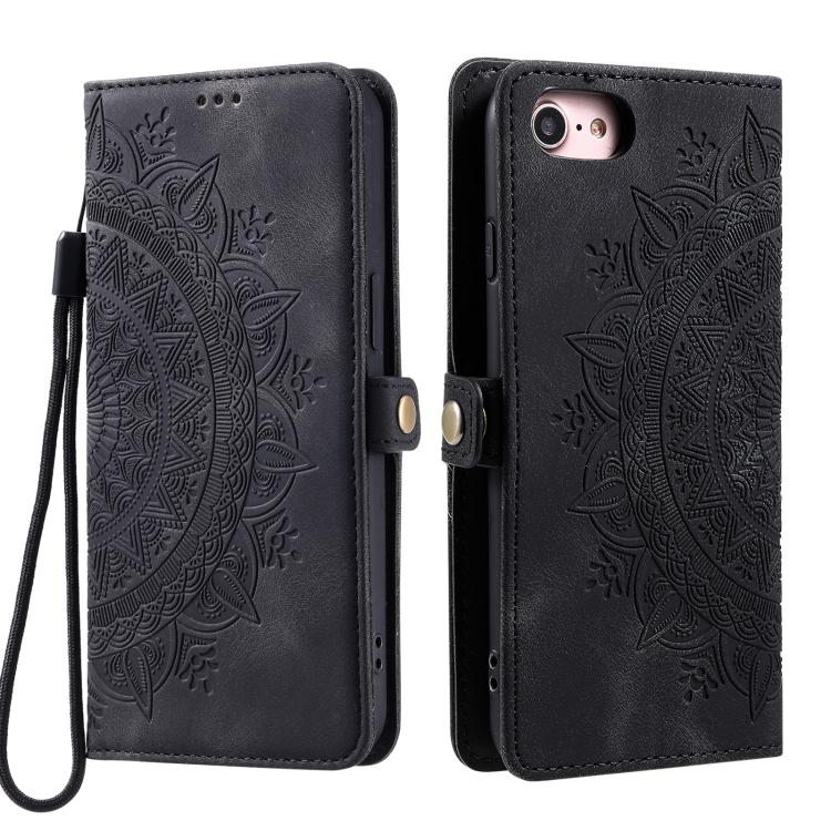 For iPhone 16e Skin Feel Totem Embossed Leather Phone Case(Black) - iPhone 16e Cases by PMC TechLife | Online Shopping South Africa | PMC TechLife | Buy Now Pay Later Mobicred