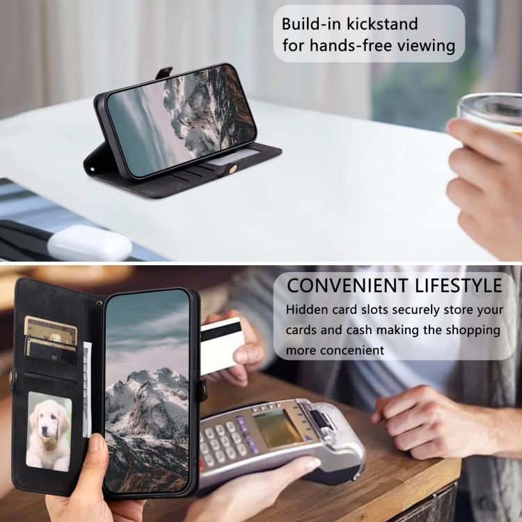 For iPhone 16e Skin Feel Totem Embossed Leather Phone Case(Black) - iPhone 16e Cases by PMC TechLife | Online Shopping South Africa | PMC TechLife | Buy Now Pay Later Mobicred