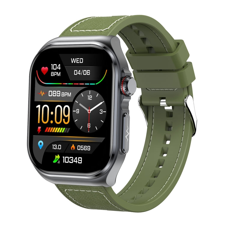 ET585 2.04 inch Nylon Strap IP68 Waterproof Smart Watch, Support ECG / Blood Composition Measurement(Green) - free shipping - PMC Jewellery - Order now!