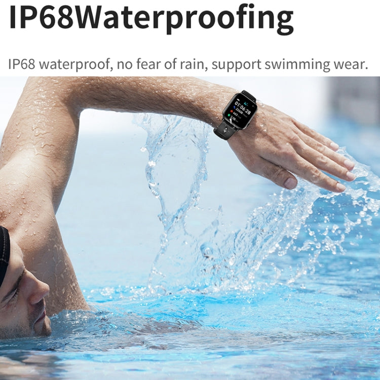 HD15 1.75 inch Silicone Strap IP68 Waterproof Smart Watch, Support Sedentary Reminder / Sleep Monitoring(Black) - Smart Watches by PMC TechLife | Online Shopping South Africa | PMC TechLife | Buy Now Pay Later Mobicred