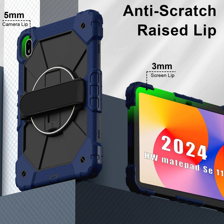 For Huawei MatePad SE 11 2024 Contrast Color Robot Silicone Hybrid PC Tablet Case(Navy Black) - Huawei by PMC TechLife | Online Shopping South Africa | PMC TechLife | Buy Now Pay Later Mobicred