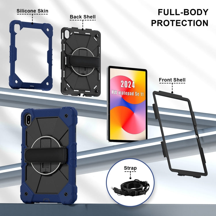 For Huawei MatePad SE 11 2024 Contrast Color Robot Silicone Hybrid PC Tablet Case(Navy Black) - Huawei by PMC TechLife | Online Shopping South Africa | PMC TechLife | Buy Now Pay Later Mobicred