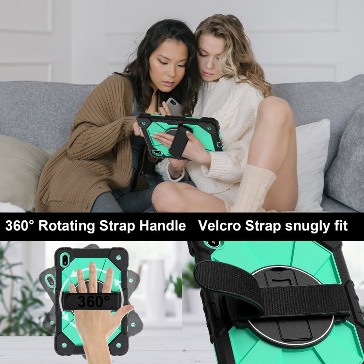 For Huawei MatePad SE 11 2024 Contrast Color Robot Silicone Hybrid PC Tablet Case(Black Mint Green) - Huawei by PMC TechLife | Online Shopping South Africa | PMC TechLife | Buy Now Pay Later Mobicred