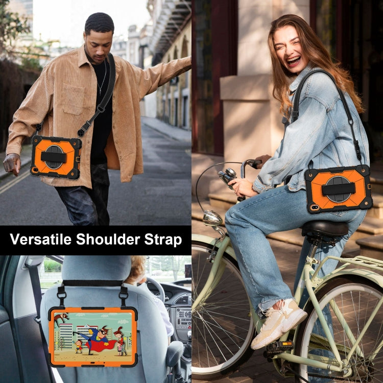 For Huawei MatePad SE 11 2024 Contrast Color Robot Silicone Hybrid PC Tablet Case(Black Orange) - free shipping - PMC TechLife - Order now!