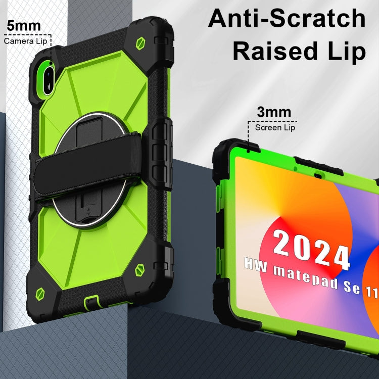 For Huawei MatePad SE 11 2024 Contrast Color Robot Silicone Hybrid PC Tablet Case(Black Yellow Green) - Huawei by PMC TechLife | Online Shopping South Africa | PMC TechLife | Buy Now Pay Later Mobicred