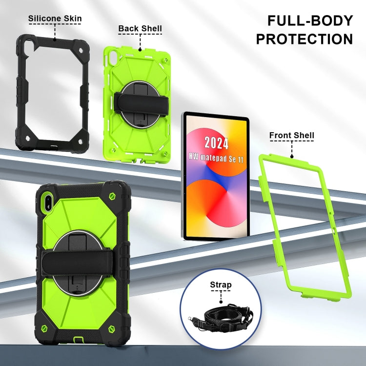 For Huawei MatePad SE 11 2024 Contrast Color Robot Silicone Hybrid PC Tablet Case(Black Yellow Green) - Huawei by PMC TechLife | Online Shopping South Africa | PMC TechLife | Buy Now Pay Later Mobicred