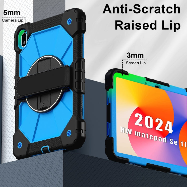 For Huawei MatePad SE 11 2024 Contrast Color Robot Silicone Hybrid PC Tablet Case(Black Blue) - Huawei by PMC TechLife | Online Shopping South Africa | PMC TechLife | Buy Now Pay Later Mobicred