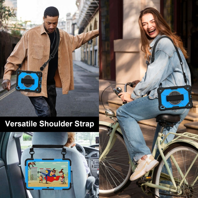 For Huawei MatePad SE 11 2024 Contrast Color Robot Silicone Hybrid PC Tablet Case(Black Blue) - Huawei by PMC TechLife | Online Shopping South Africa | PMC TechLife | Buy Now Pay Later Mobicred