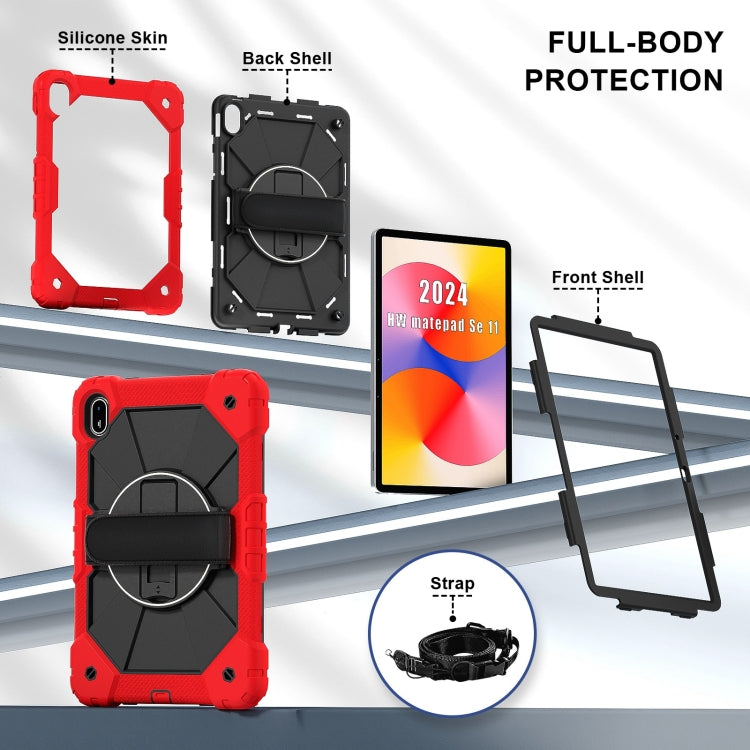 For Huawei MatePad SE 11 2024 Contrast Color Robot Silicone Hybrid PC Tablet Case(Red Black) - Huawei by PMC TechLife | Online Shopping South Africa | PMC TechLife | Buy Now Pay Later Mobicred