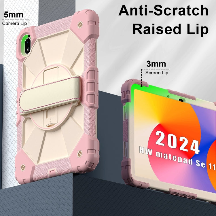 For Huawei MatePad SE 11 2024 Contrast Color Robot Silicone Hybrid PC Tablet Case(Rose Gold Beige) - Huawei by PMC TechLife | Online Shopping South Africa | PMC TechLife | Buy Now Pay Later Mobicred