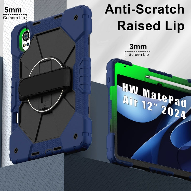 For Huawei MatePad Air 12 2024 Contrast Color Robot Silicone Hybrid PC Tablet Case(Navy Black) - Huawei by PMC Jewellery | Online Shopping South Africa | PMC Jewellery | Buy Now Pay Later Mobicred