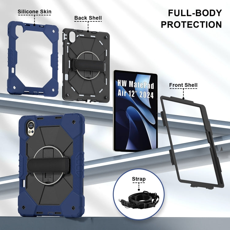 For Huawei MatePad Air 12 2024 Contrast Color Robot Silicone Hybrid PC Tablet Case(Navy Black) - Huawei by PMC Jewellery | Online Shopping South Africa | PMC Jewellery | Buy Now Pay Later Mobicred