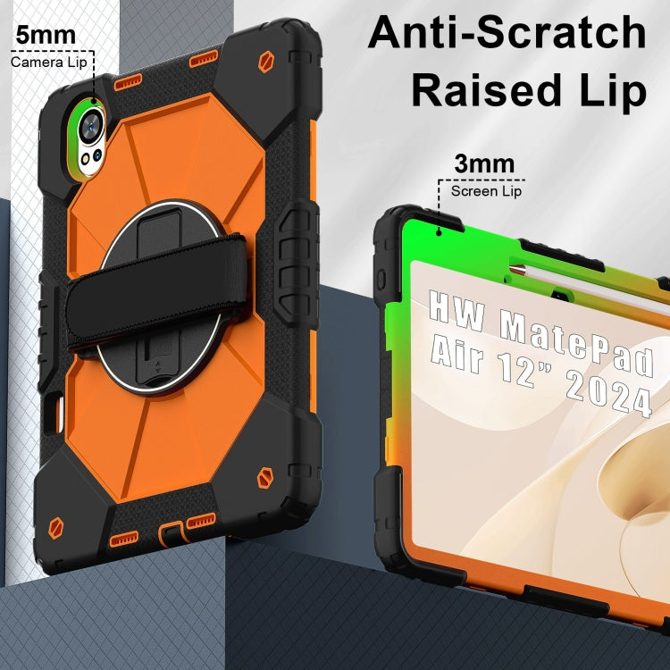 For Huawei MatePad Air 12 2024 Contrast Color Robot Silicone Hybrid PC Tablet Case(Black Orange) - Huawei by PMC TechLife | Online Shopping South Africa | PMC TechLife | Buy Now Pay Later Mobicred
