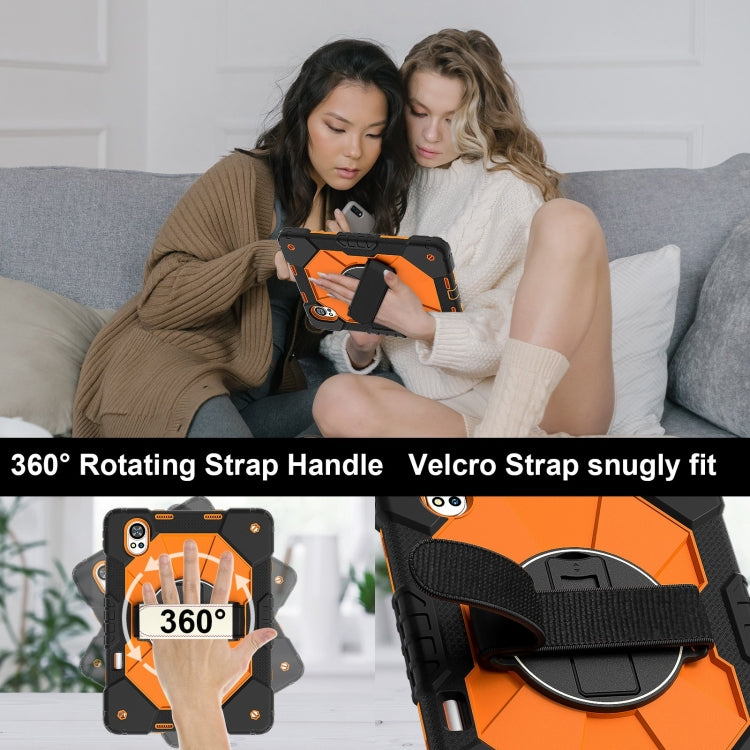 For Huawei MatePad Air 12 2024 Contrast Color Robot Silicone Hybrid PC Tablet Case(Black Orange) - Huawei by PMC TechLife | Online Shopping South Africa | PMC TechLife | Buy Now Pay Later Mobicred