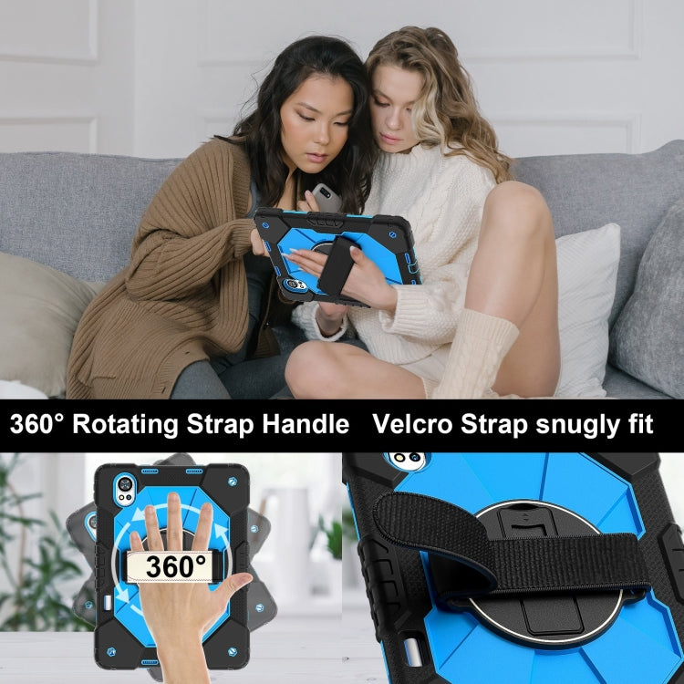 For Huawei MatePad Air 12 2024 Contrast Color Robot Silicone Hybrid PC Tablet Case(Black Blue) - Huawei by PMC TechLife | Online Shopping South Africa | PMC TechLife | Buy Now Pay Later Mobicred
