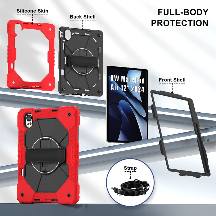 For Huawei MatePad Air 12 2024 Contrast Color Robot Silicone Hybrid PC Tablet Case(Red Black) - Huawei by PMC TechLife | Online Shopping South Africa | PMC TechLife | Buy Now Pay Later Mobicred