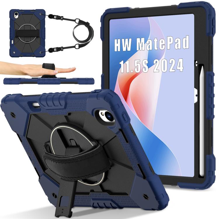 For Huawei MatePad 11.5 S Contrast Color Robot Silicone Hybrid PC Tablet Case(Navy Black) - free shipping - PMC TechLife - Order now!
