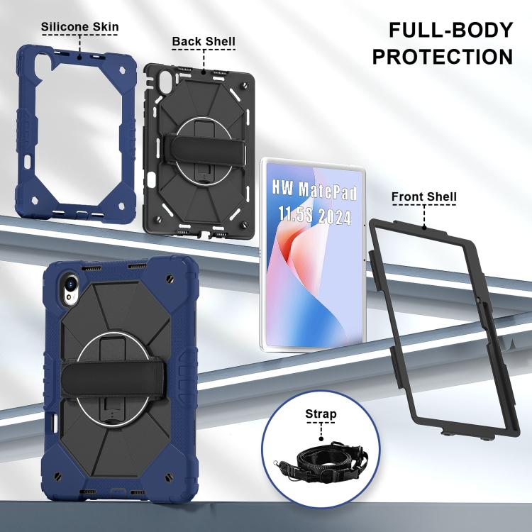 For Huawei MatePad 11.5 S Contrast Color Robot Silicone Hybrid PC Tablet Case(Navy Black) - free shipping - PMC TechLife - Order now!
