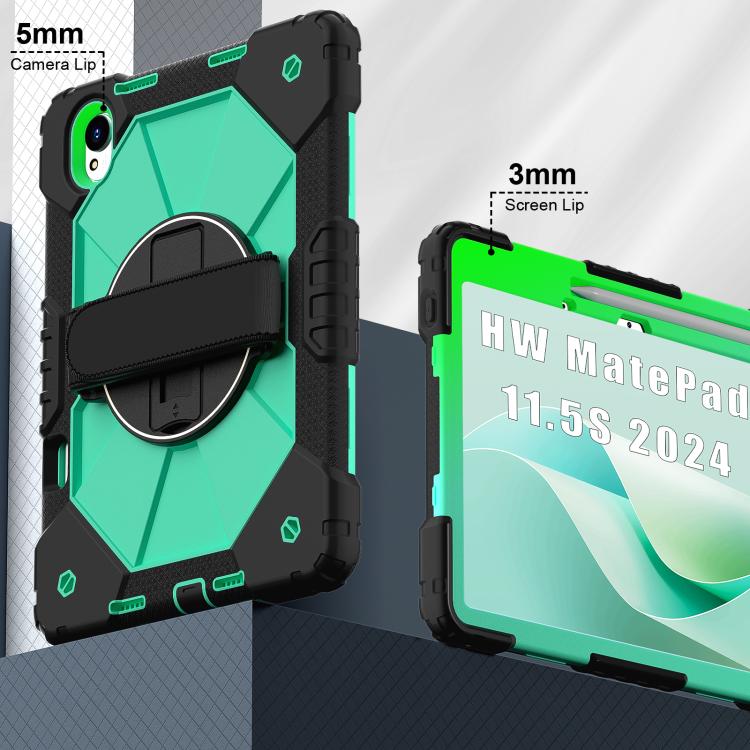 For Huawei MatePad 11.5 S Contrast Color Robot Silicone Hybrid PC Tablet Case(Black Mint Green) - free shipping - PMC TechLife - Order now!