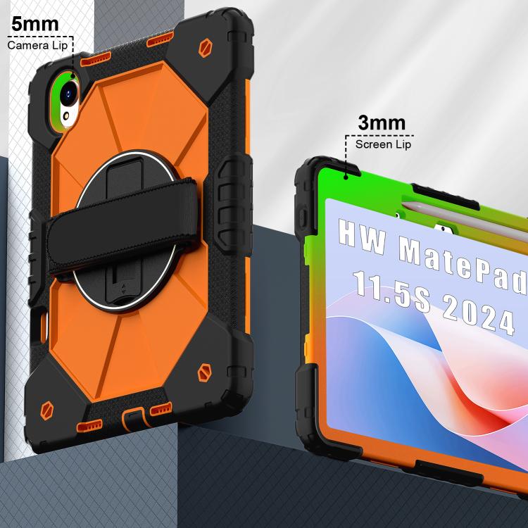For Huawei MatePad 11.5 S Contrast Color Robot Silicone Hybrid PC Tablet Case(Black Orange) - free shipping - PMC TechLife - Order now!