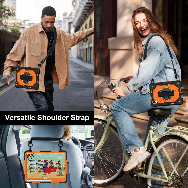 For Huawei MatePad 11.5 S Contrast Color Robot Silicone Hybrid PC Tablet Case(Black Orange) - free shipping - PMC TechLife - Order now!