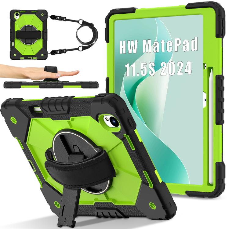 For Huawei MatePad 11.5 S Contrast Color Robot Silicone Hybrid PC Tablet Case(Black Yellow Green) - free shipping - PMC TechLife - Order now!