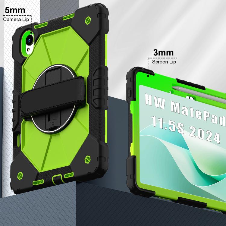 For Huawei MatePad 11.5 S Contrast Color Robot Silicone Hybrid PC Tablet Case(Black Yellow Green) - free shipping - PMC TechLife - Order now!