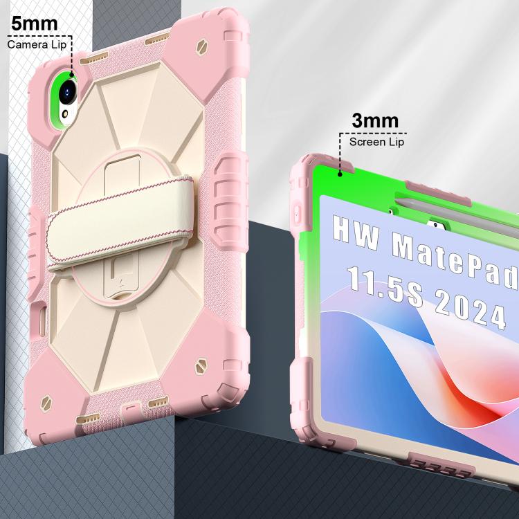 For Huawei MatePad 11.5 S Contrast Color Robot Silicone Hybrid PC Tablet Case(Rose Gold Beige) - Huawei by PMC TechLife | Online Shopping South Africa | PMC TechLife | Buy Now Pay Later Mobicred