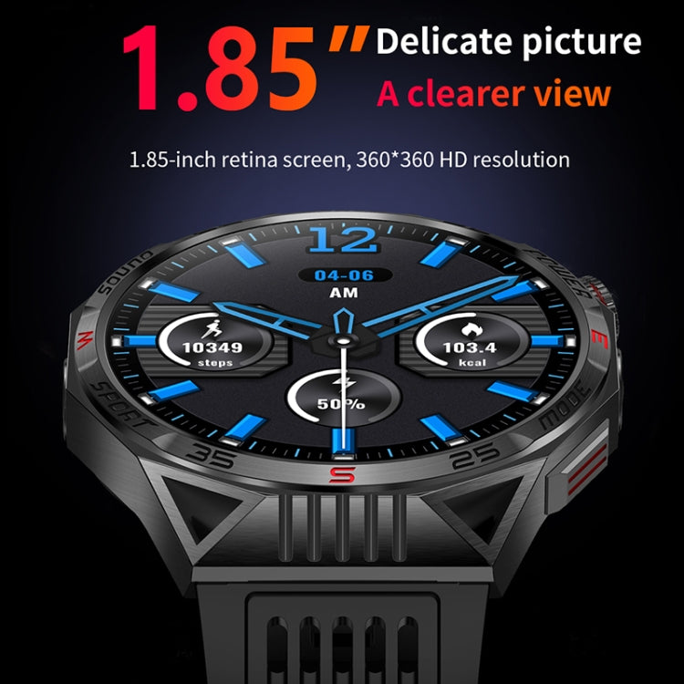 HT28 1.85 inch Silicone Strap IP68 Waterproof Smart Watch, Support Sleep Monitoring(Black) - Smart Watches by PMC TechLife | Online Shopping South Africa | PMC TechLife | Buy Now Pay Later Mobicred