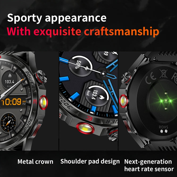 HT28 1.85 inch Silicone Strap IP68 Waterproof Smart Watch, Support Sleep Monitoring(Black) - Smart Watches by PMC TechLife | Online Shopping South Africa | PMC TechLife | Buy Now Pay Later Mobicred