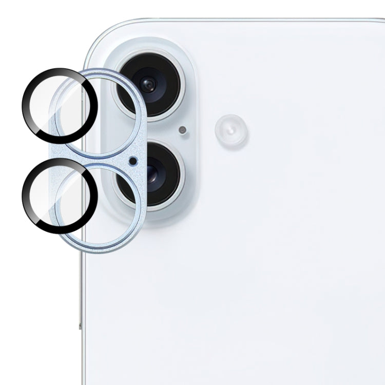 For iPhone 16 / 16 Plus IMAK Metal Armor Premium Camera Protector Film(Light Blue) - free shipping - PMC Jewellery - Order now!