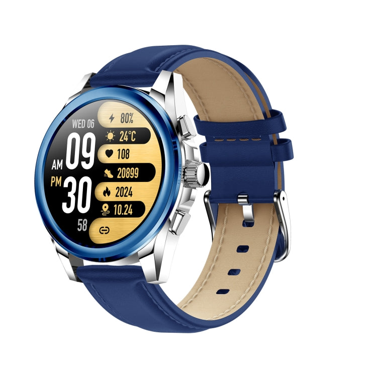 KC83 1.43 inch 1ATM Waterproof Smart Watch, Support Sedentary Reminder / Sleep Monitoring(Silver Steel Strap + Blue Leather Strap) - Smart Watches by PMC TechLife | Online Shopping South Africa | PMC TechLife | Buy Now Pay Later Mobicred