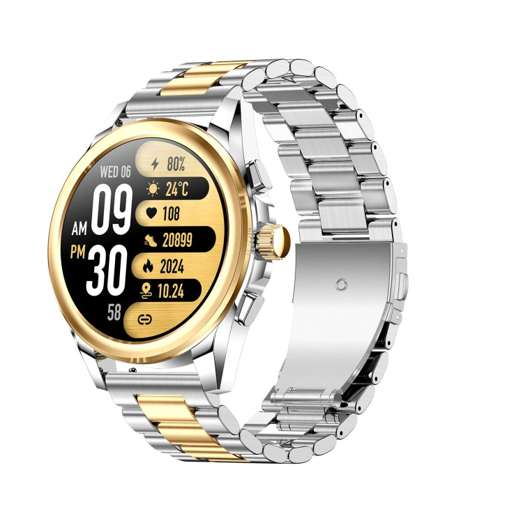 KC83 1.43 inch 1ATM Waterproof Smart Watch, Support Sedentary Reminder / Sleep Monitoring(Gold Steel Strap + Brown Leather Strap) - Smart Watches by PMC TechLife | Online Shopping South Africa | PMC TechLife | Buy Now Pay Later Mobicred