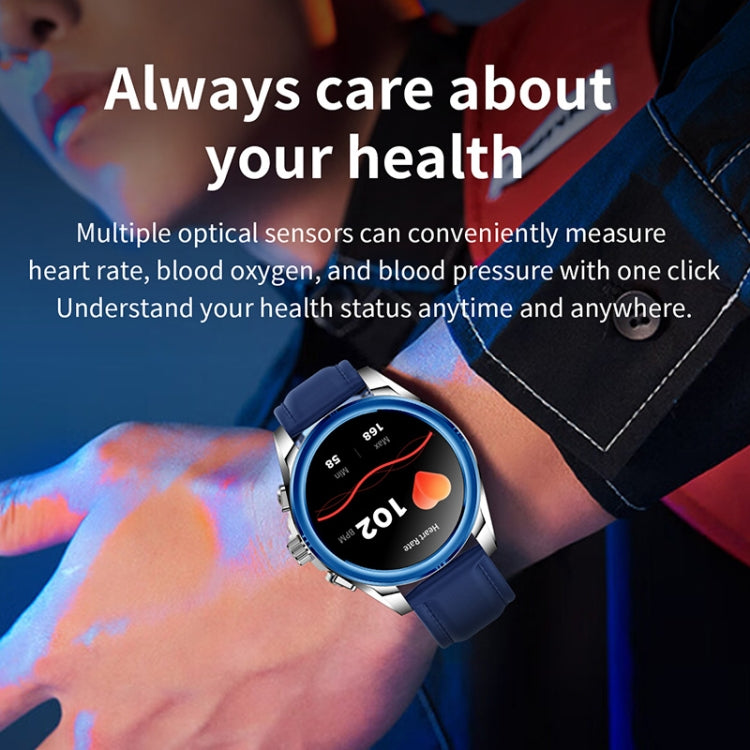 KC83 1.43 inch 1ATM Waterproof Smart Watch, Support Sedentary Reminder / Sleep Monitoring(Gold Steel Strap + Brown Leather Strap) - Smart Watches by PMC TechLife | Online Shopping South Africa | PMC TechLife | Buy Now Pay Later Mobicred