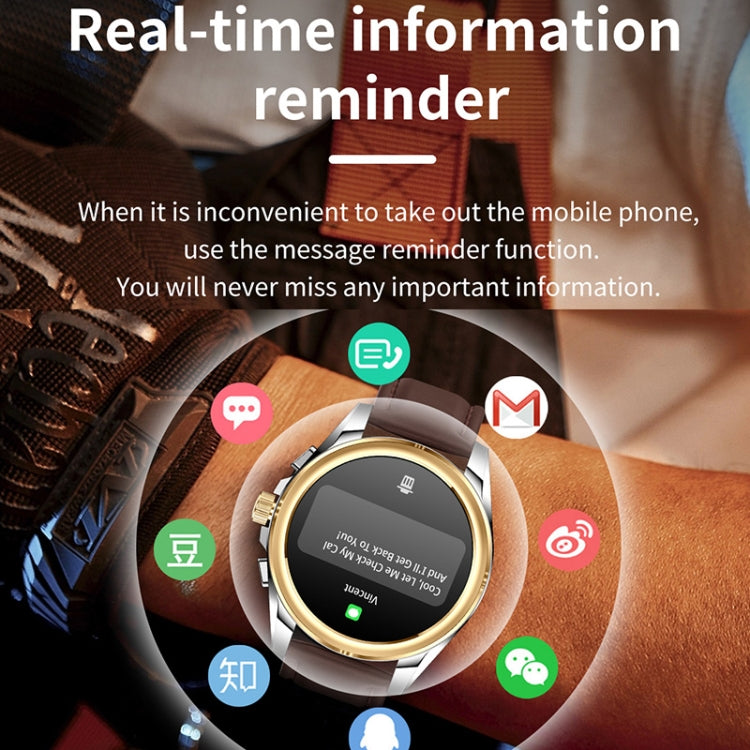 KC83 1.43 inch 1ATM Waterproof Smart Watch, Support Sedentary Reminder / Sleep Monitoring(Silver Steel Strap + Blue Leather Strap) - Smart Watches by PMC TechLife | Online Shopping South Africa | PMC TechLife | Buy Now Pay Later Mobicred