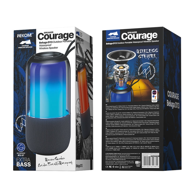 WK Beluga D13 Outdoor Waterproof Portable Bluetooth Speaker(Black) - free shipping - PMC Jewellery - Order now!