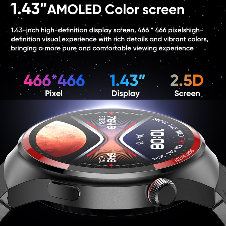 MT78 1.43 inch IP67 Waterproof Smart Watch, Support Sleep Monitoring(Black) - Smart Watches by PMC TechLife | Online Shopping South Africa | PMC TechLife | Buy Now Pay Later Mobicred