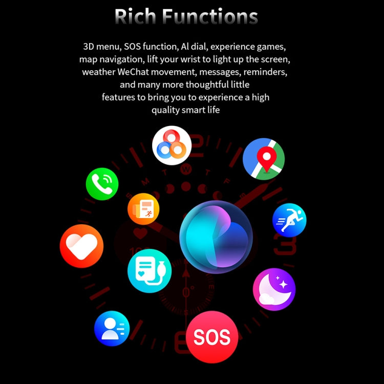 W7 1.43 inch IP68 Waterproof Smart Watch, Support Sedentary Reminder / Sleep Monitoring(Black) - Smart Watches by PMC TechLife | Online Shopping South Africa | PMC TechLife | Buy Now Pay Later Mobicred