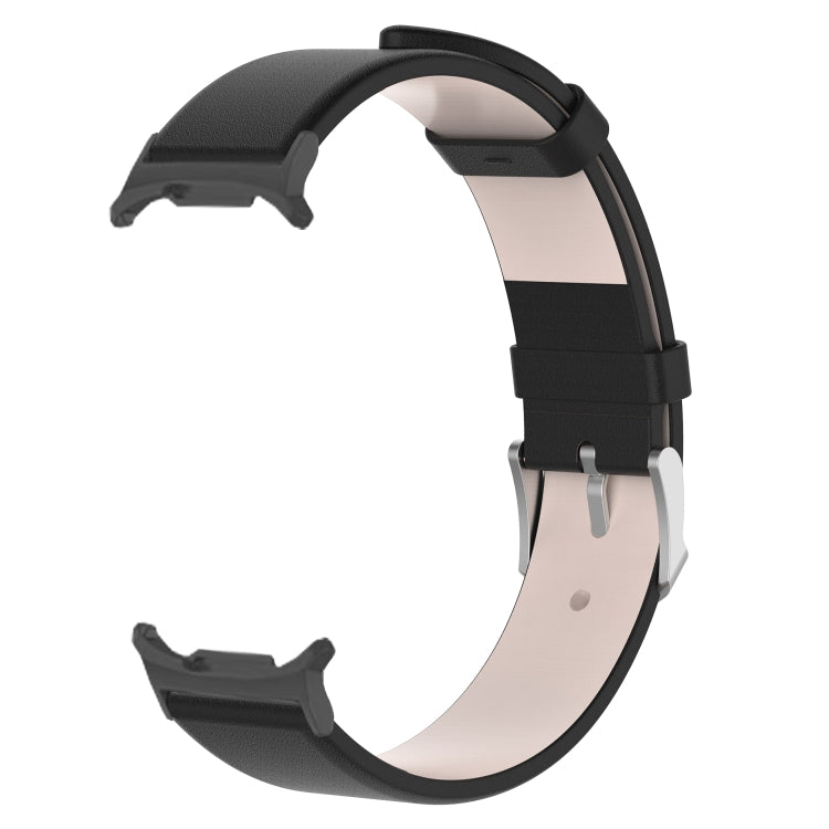For Samsung Galaxy Watch Ultra 47mm Stainless Steel Silver Buckle Leather Watch Band(Black) - free shipping - PMC TechLife - Order now!