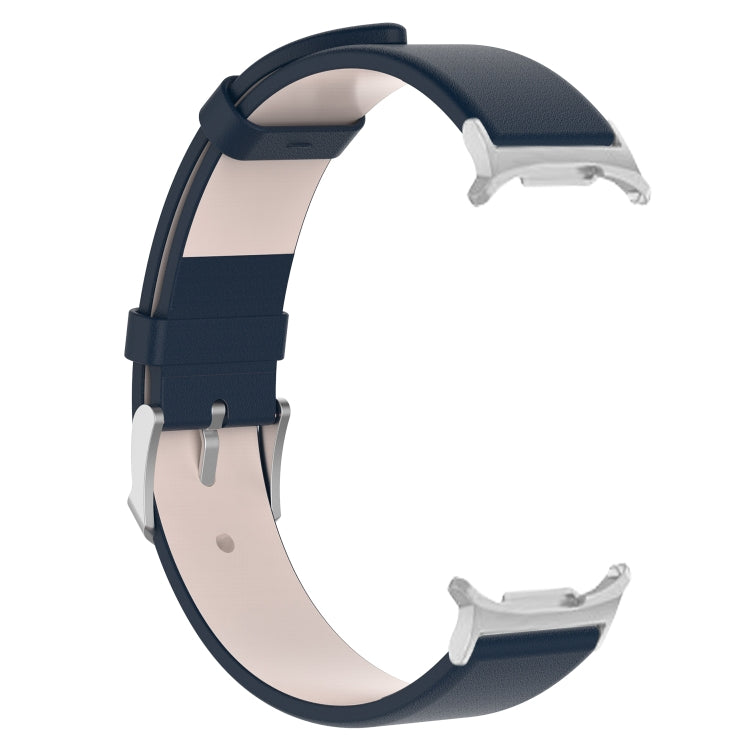 For Samsung Galaxy Watch Ultra 47mm Stainless Steel Silver Buckle Leather Watch Band(Dark Blue) - free shipping - PMC TechLife - Order now!