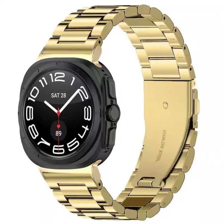 For Samsung Galaxy Watch Ultra 47mm Three Beads Stainless Steel Watch Band(Gold) - free shipping - PMC TechLife - Order now!
