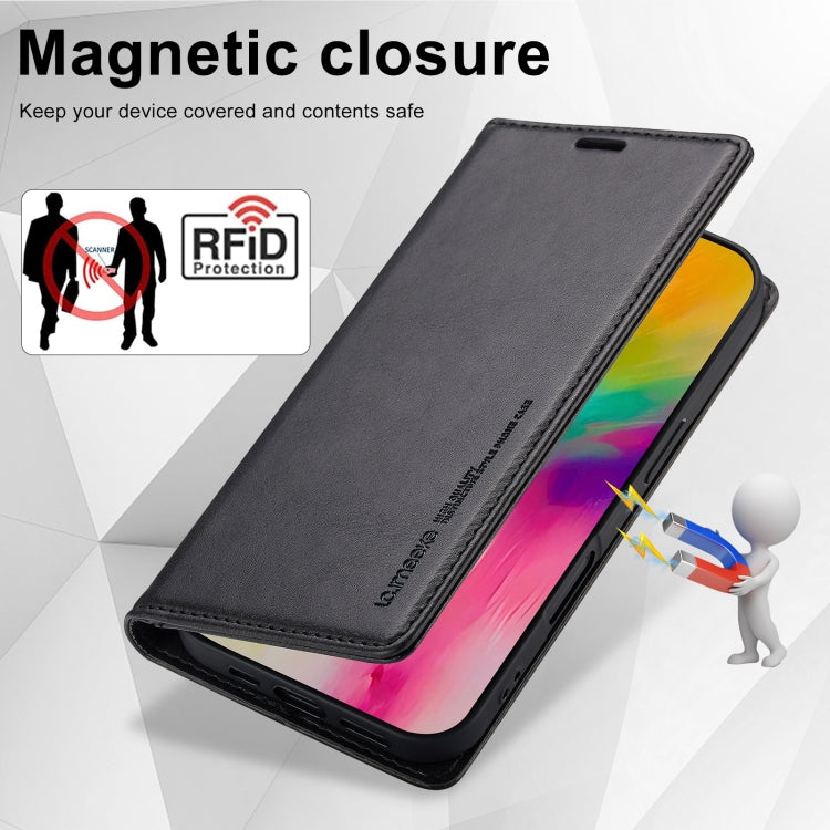 For iPhone 16 Plus LC.IMEEKE RFID Anti-theft Leather Phone Case(Black) - free shipping - PMC Jewellery - Order now!
