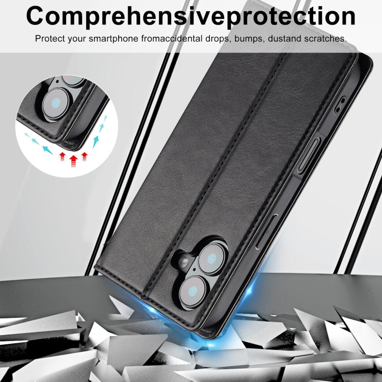 For iPhone 16 Plus LC.IMEEKE RFID Anti-theft Leather Phone Case(Black) - free shipping - PMC Jewellery - Order now!